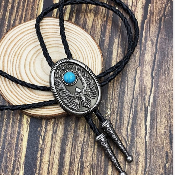 New Falcon leather bolo tie - Picture 1 of 2
